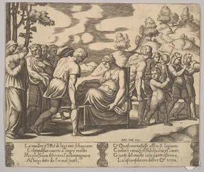 Plaat 5: Psyche gedragen op een draagbaar naar een berg, uit 