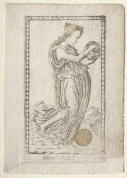 Erato lyrische en liefdespoëzie uit de Tarocchi-serie D..., voor 1467