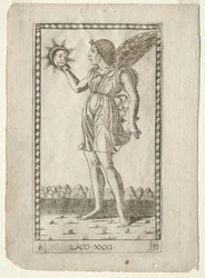 Genius van de Zon uit de Tarocchi, serie B: Kosmische Principes & Deugden, #31, voor 1467