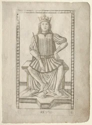 De koning uit de Tarocchi, serie E: Condities van de mens, #8, voor 1467