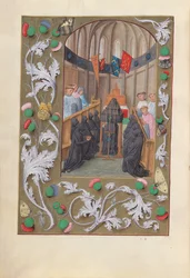 Getijdenboek van koningin Isabella de Katholieke, koningin van Spanje: Fol. 219v, Uitvaartdienst, ca. 1500