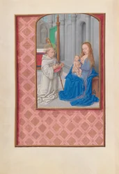 Getijdenboek van koningin Isabella de Katholieke, koningin van Spanje: Fol. 267v, Visioen van St. Bernard, ca. 1500