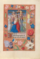 Uren van Koningin Isabella de Katholieke, Koningin van Spanje: Fol. 73r, Afdaling van het Kruis, ca. 1500