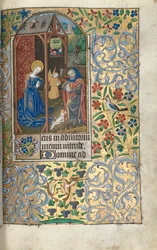 Getijdenboek Gebruik van Rouen: fol. 56r, Aanbidding met herders, Geboorte, ca. 1470