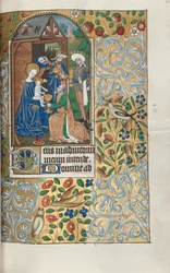 Getijdenboek Gebruik van Rouen: fol. 64r, Aanbidding van de Wijzen, ca. 1470