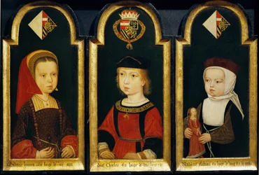 Keizer Karl V, 2 jaar oud, en zijn twee zussen Eleonore en Isabella