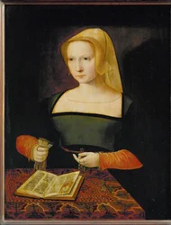 Portret van een jonge vrouw (schilderij op eikenhout)