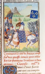 Koning Karel VI (1366-1422) van Frankrijk leidt een expeditie tegen Calais, uit deel 2 Volume IV van 