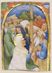 De vondst van het Heilige Kruis. Uit een manuscript Graduale, ca. 1420