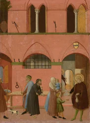 De heilige Antonius deelt zijn rijkdom uit aan de armen, ca. 1430-1435 (tempera op populierenpaneel)
