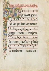 Manuscriptblad met Sint Jan de Evangelist en Sint Jan de Doper..., tweede helft 15e eeuw
