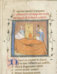 Miniatuur uit een manuscript van de Roman de la Rose door Guillaume de Lorris en Jean de Meun, ca. 1365