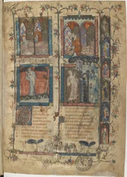 Miniatuur uit een manuscript van de Roman de la Rose door Guillaume de Lorris en Jean de Meun, 1353