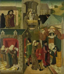 Heilige Elisabeth van Hongarije verzorgt de zieken in Marburg