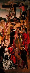 De Kruisafneming, zijpaneel van een drieluik, ca. 1490s (detail)
