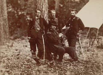 Generaal W. S. Hancock en staf