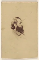 [Ongeïdentificeerde man met lange baard in profiel].