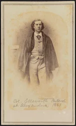 Carte-de-visite portret van Col. Elmer Ephraim Ellsworth, 1861