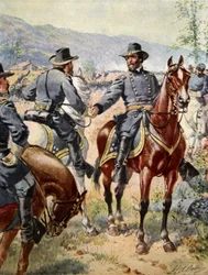 Generaal George Henry Thomas bij de slag om Chickamauga, 20 september 1863