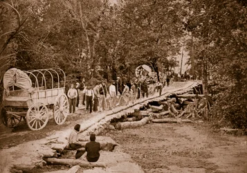 Druivenrankenbrug gebouwd door Amerikaanse ingenieurs, 1861-65