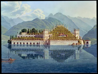 De terrastuinen, Isola Bella, Lago Maggiore, Italië, 1819