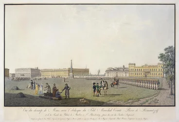 Uitzicht op het Marsveld en het Marmeren Paleis in Sint-Petersburg, 1804