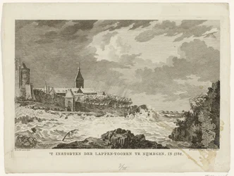 Instorten van de Lappentoren te Nijmegen, 1784