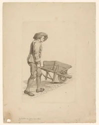Man met kruiwagen