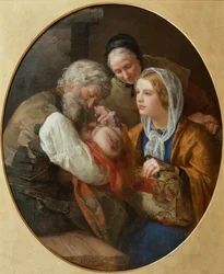 Jonge moeder eerste bezoek bij haar ouders