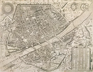 Kaart van Florence, 1595