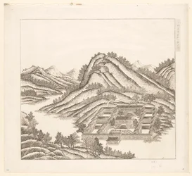 Gezicht op een deel van het keizerlijk zomerpaleis in Chengde (Jehol) te China