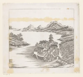 Gezicht op een deel van het keizerlijk zomerpaleis in Chengde (Jehol) te China