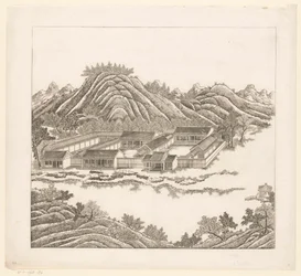 Gezicht op een deel van het keizerlijk zomerpaleis in Chengde (Jehol) te China