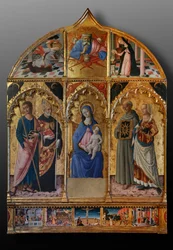 Madonna en Kind met Heiligen Jacobus, Augustinus, Bernardinus en Margaretha, eerste decennia van de 14e eeuw