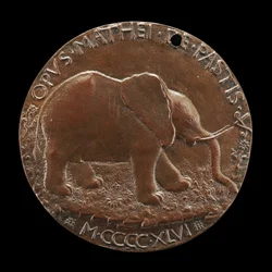 De Malatesta Olifant in een Weide [achterzijde], 1446