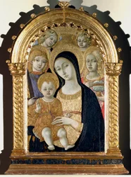 Maagd met Jezus kind, Sint Michaël, Sint Maria Magdalena