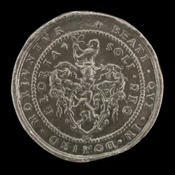 Wapens en inscriptie [achterzijde], 1592