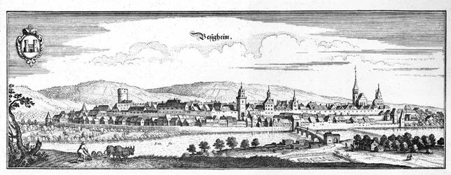 Besigheim - fragment uit Topographia Sueviae (Schwaben)