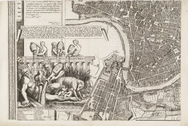 Kaart van Rome. Linkeronderhoek