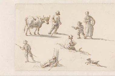 Aeneas en Dido schuilen in een grot (Ontwerpen voor schilderijen met episodes uit De Aeneas)