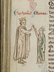 Huwelijk van Hendrik III en Eleonora van Provence uit de Historia Anglorum, Chronica majora