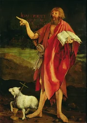 Johannes de Doper van het altaarstuk van Isenheim, ca. 1512-16 (olieverf op paneel)