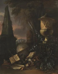 Vanitas. Stilleven in een Landschap