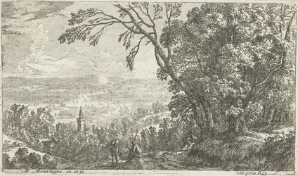 Gezicht op heuvelachtig landschap