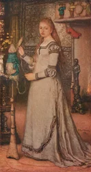 Meisje met een spinrok, ca. 1873