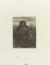 Vrouw in een landschap