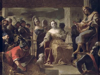 De koningin van Sheba voor Salomo