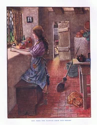 Ze nam de bloem van haar borst, illustratie uit Lady Anns Sprookjes, 1914