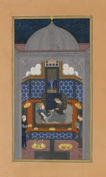 Bahram Gur en de Indiase Prinses in het Donkere Paleis op Zaterdag, Folio 23v..., ca. 1430