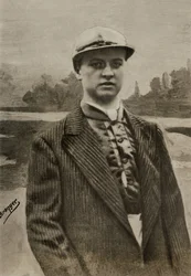 Portret van de Engelse jockey Georges Stern ( 1882